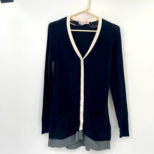 Victoria’s Secret Black & Cream Cardigan Sweater – Size Small